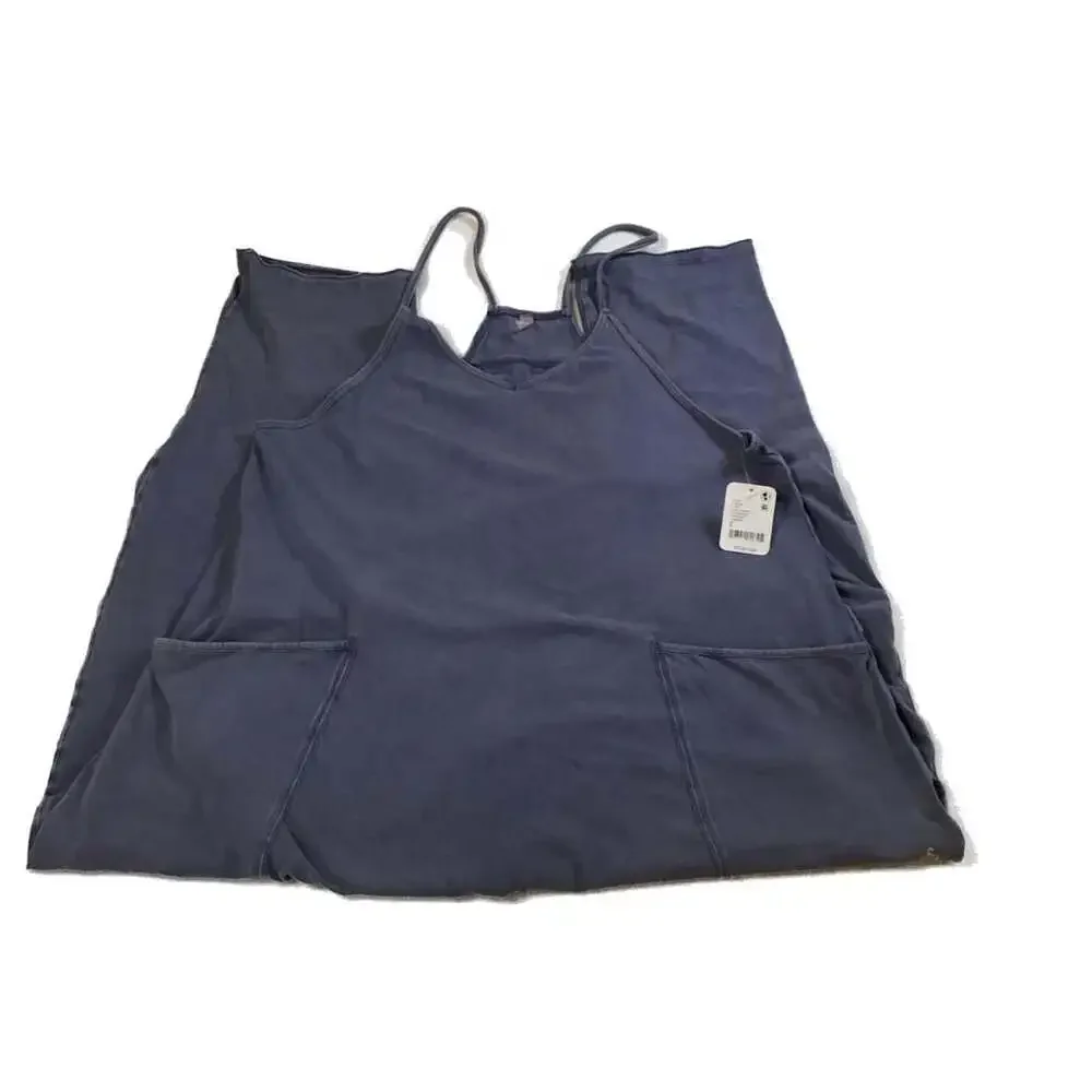 Free People Hot Shot Onesie in Blue Indigo boho oversized - Picture 6 of 9